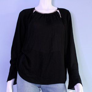 THALIA SODI • Black Long Sleeve Blouse